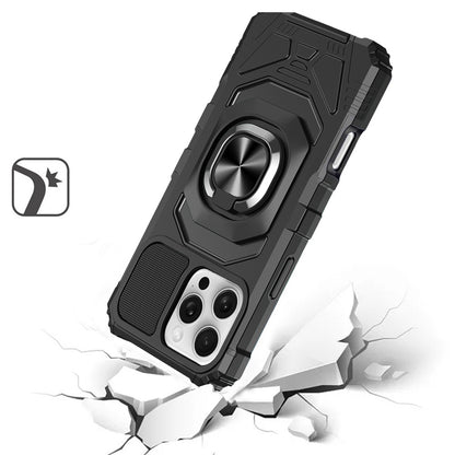 iPhone 16 Pro Max 6.9 inch Robotic Hybrid with Magnetic Ring Stand - Black